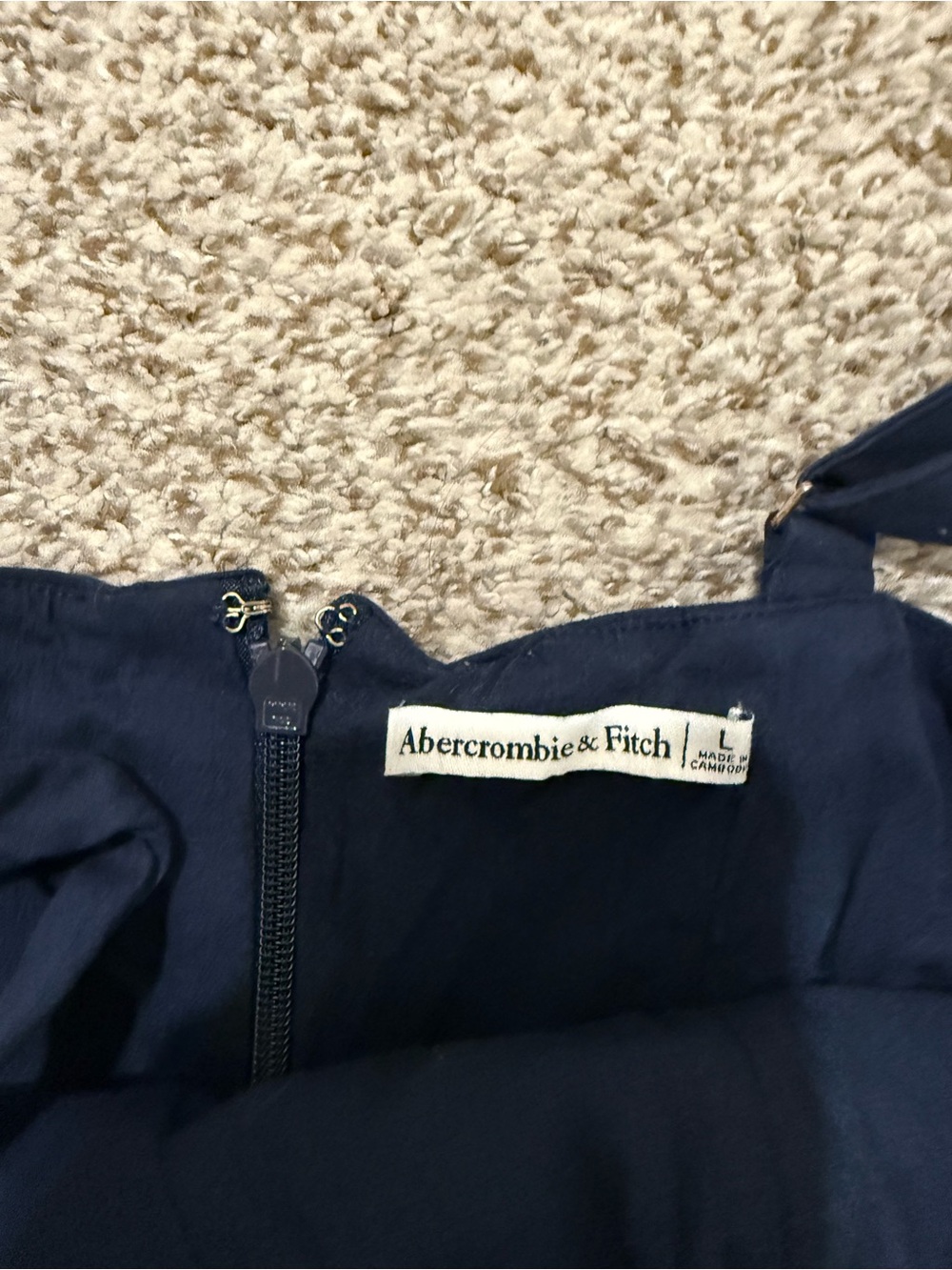 Abercrombie & fitch Navy midi dress sz L large - Picture 3 of 6